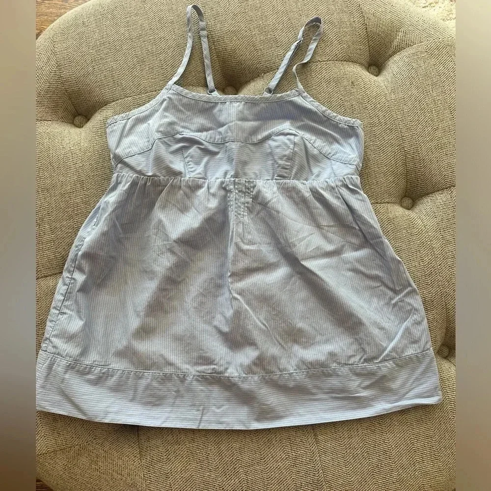 GAP Girls Blue Pinstripe Cotton Adjustable Strap Camisole Top Size XS
